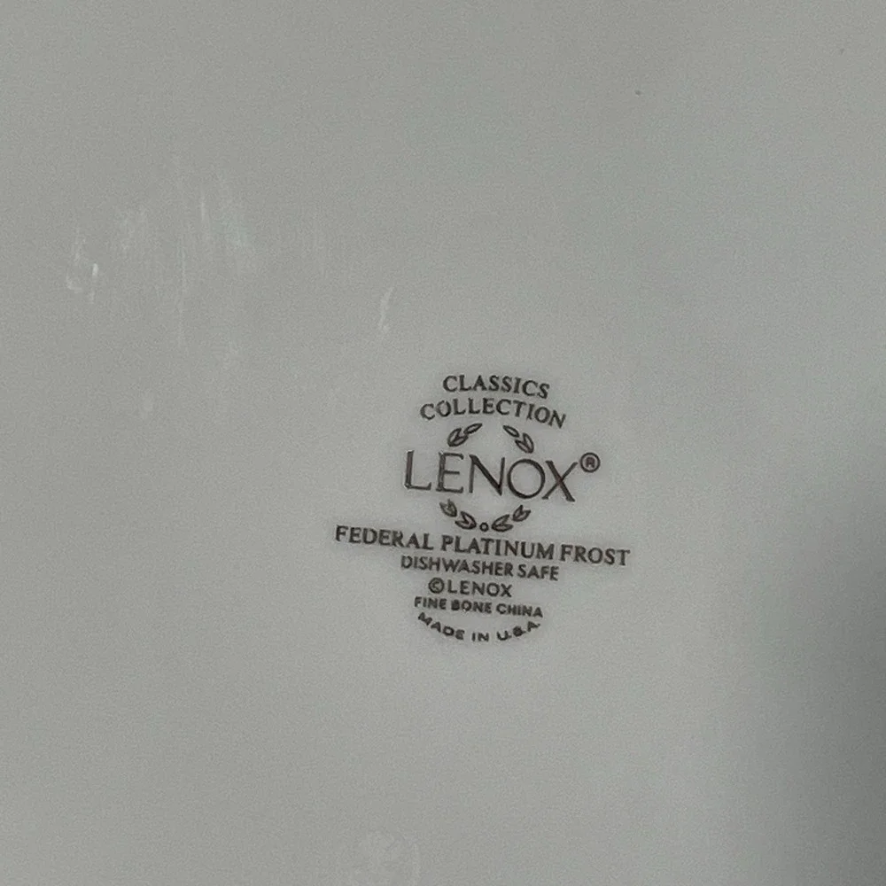Lenox China Federal Platinum Frost Trim Set of 2 Salad Plates 8.25